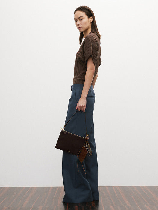 [recto] FRENCH FLARED FIT PANTS (SLATE BLUE)