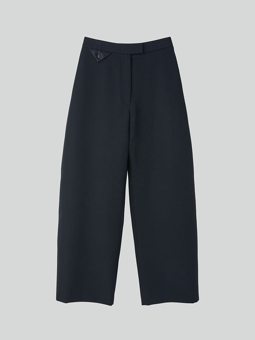 [recto] HIGH-RISE CURVED LEGS WOOL PANTS (BLACK)