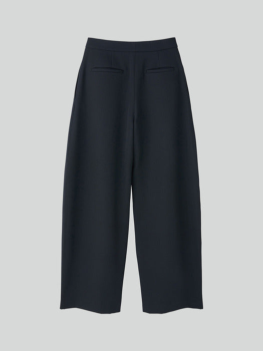 [recto] HIGH-RISE CURVED LEGS WOOL PANTS (BLACK)
