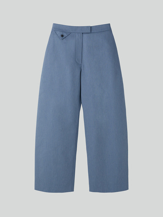[recto] HIGH-RISE CURVED LEGS PANTS (DUSTY BLUE)