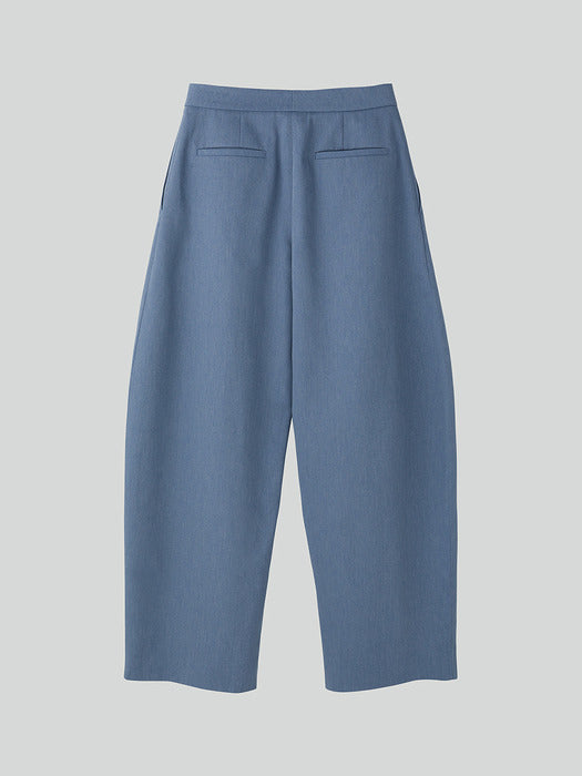 [recto] HIGH-RISE CURVED LEGS PANTS (DUSTY BLUE)