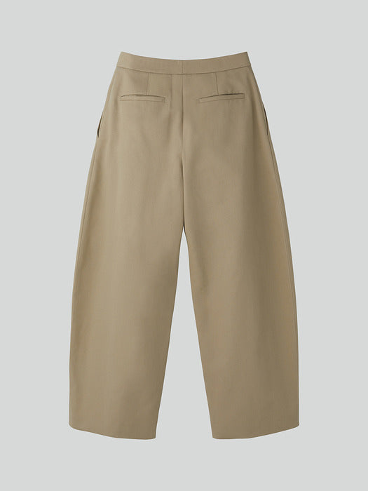 [recto] HIGH-RISE CURVED LEGS PANTS (KHAKI BEIGE)