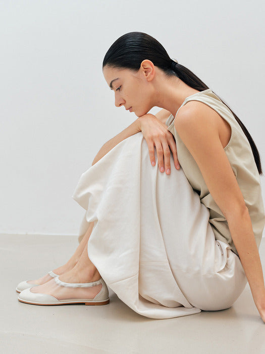 [moia] mesh square flat (ivory)