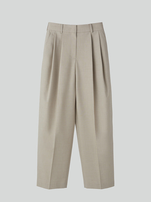 [recto] DOUBLE PLEATED WIDE PANTS (SEPIA BEIGE)