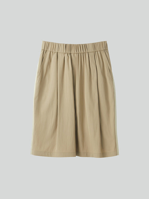 [recto] SHEER BACK BANDING SKIRT (LIGHT KHAKI)
