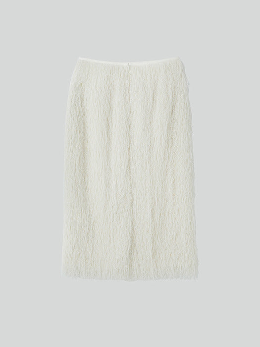 [recto] Fringe Effect H-Line Skirt (Ivory)