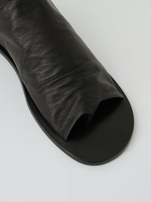 [moia] wrinkle mule (black)