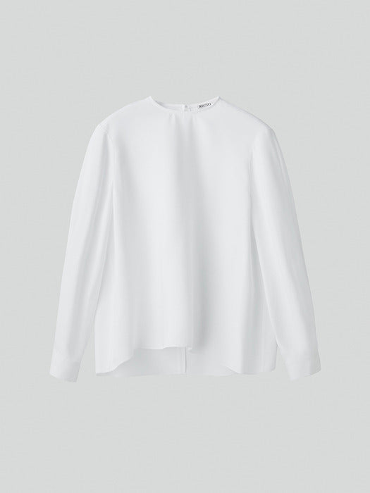 [recto] CURVED SHOULDER LINE BLOUSE (OFF WHITE)
