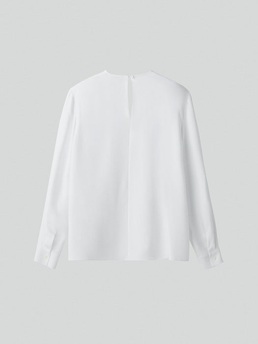[recto] CURVED SHOULDER LINE BLOUSE (OFF WHITE)