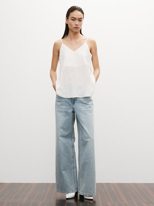 Recto Back Open Camisole Top (Ivory)