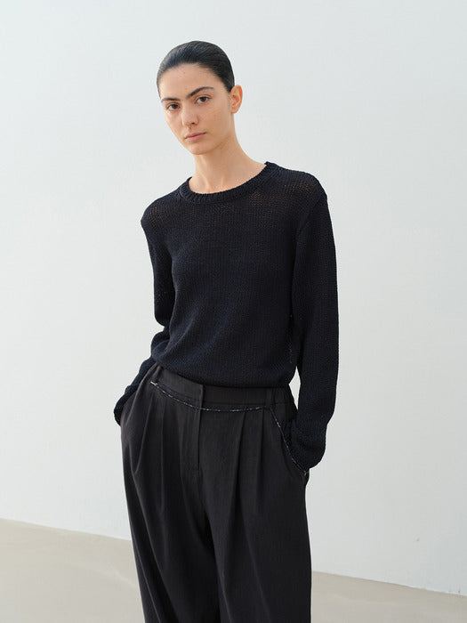 [moia] calla round knit (navy)