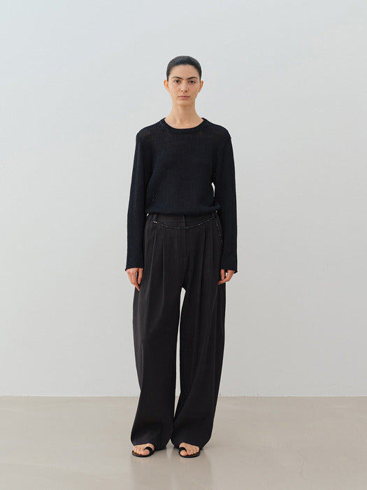 [moia] calla round knit (navy)