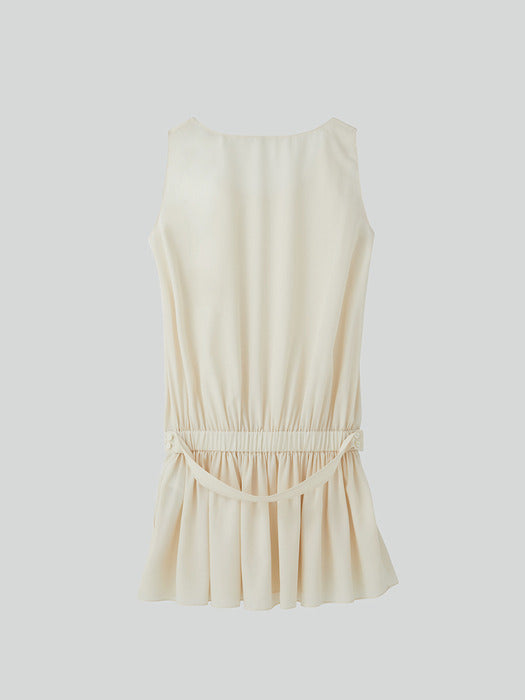 [recto] GATHERED DETAIL MINI DRESS (CREAM)