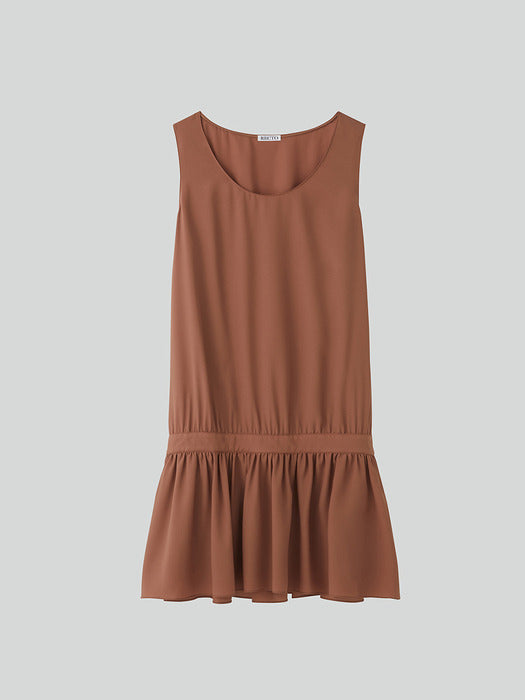 [recto] GATHERED DETAIL MINI DRESS (COCOA)