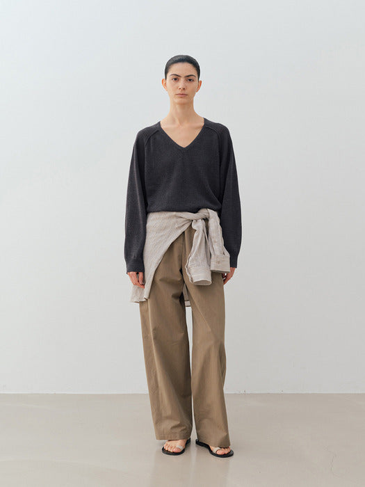 [moia] paper raglan knit (charcoal)