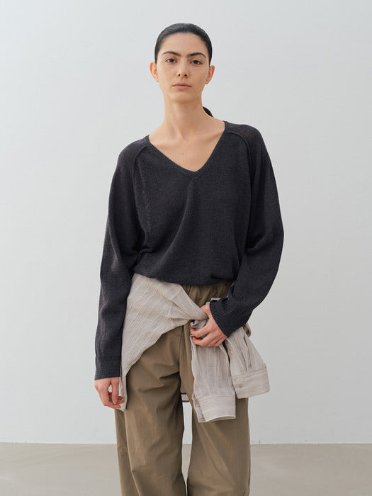 [moia] paper raglan knit (charcoal)