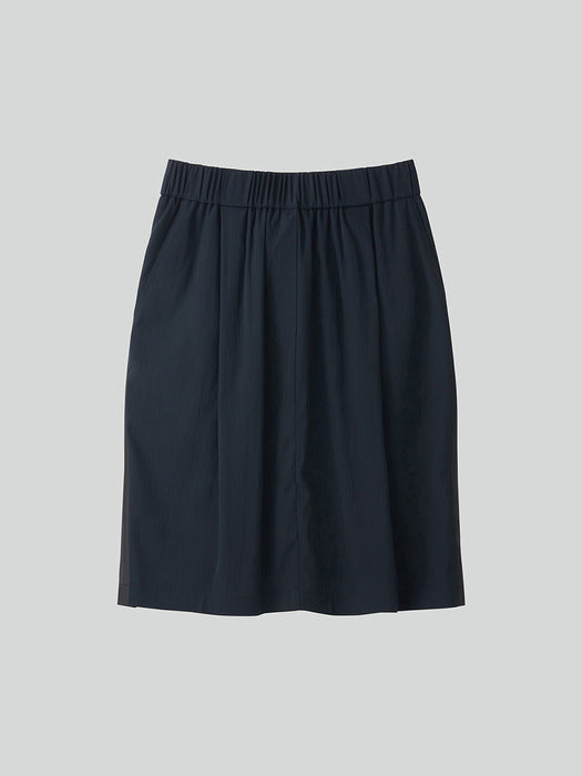 [recto] SHEER BACK BANDING SKIRT (BLACK)