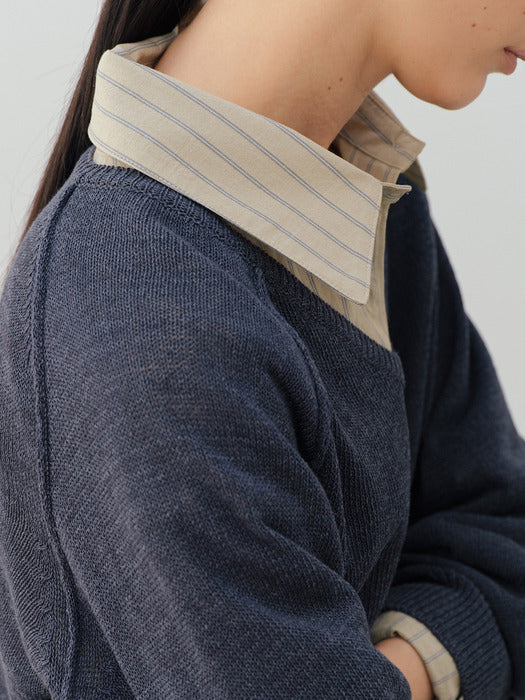 [moia] paper raglan knit (indigo)