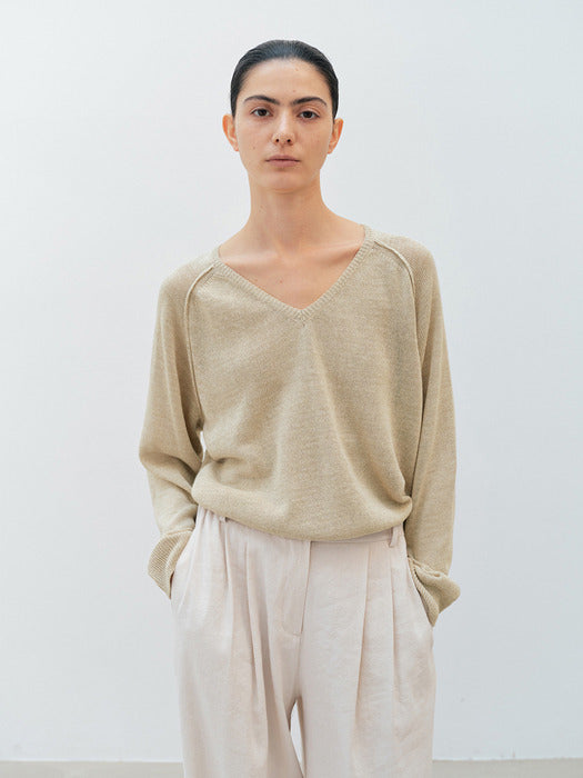 [moia] paper raglan knit (limestone)