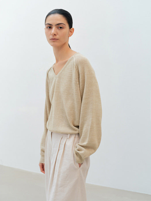 [moia] paper raglan knit (limestone)