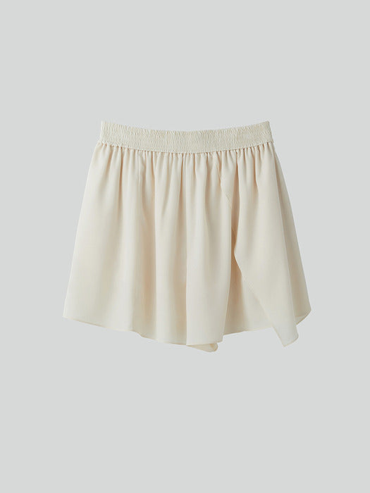 [recto] WRAP LAYERS BANDING SHORTS (CREAM)
