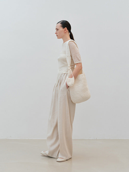 Moia unbalance knit top (ivory)
