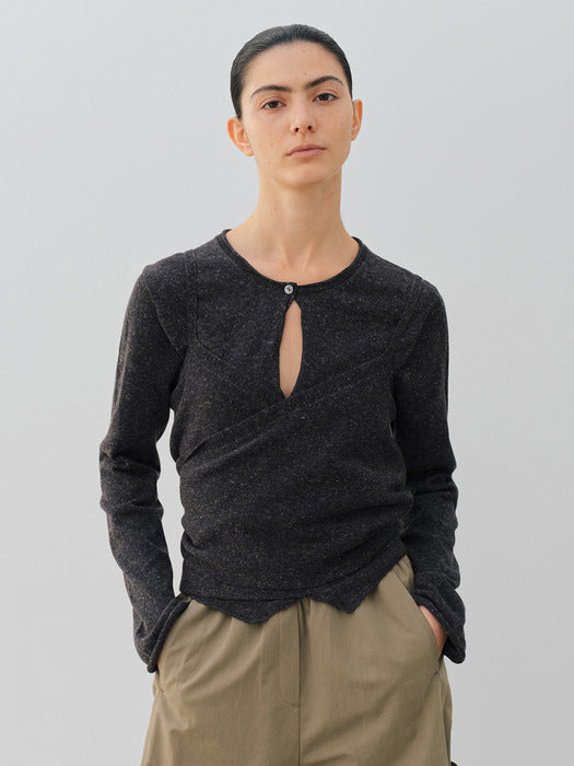 [moia] wrap vest (charcoal)