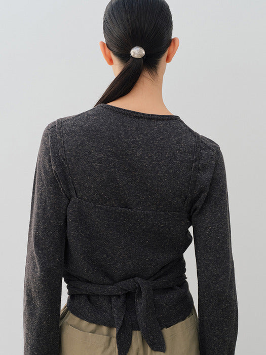 [moia] wrap vest (charcoal)