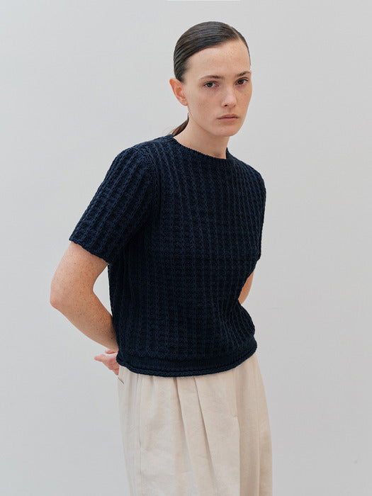 patio crop knit (navy)