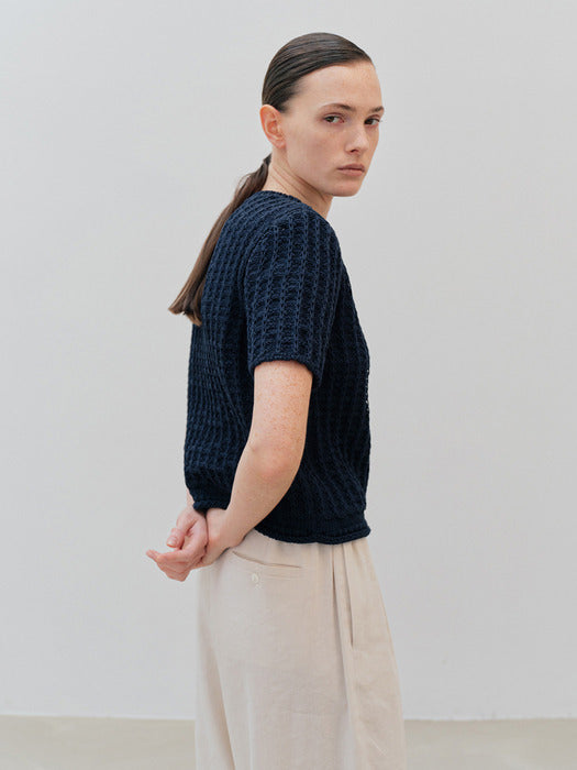patio crop knit (navy)