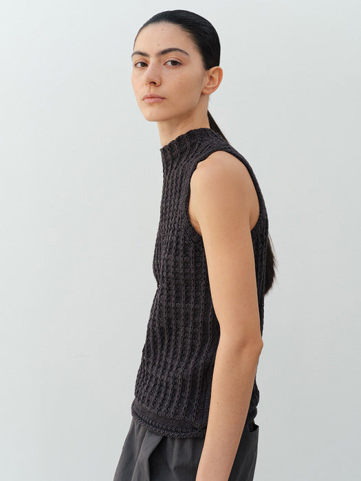 [moia] patio knit top (charcoal)