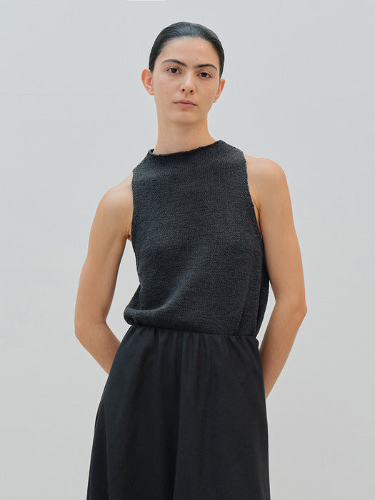 [moia] iris knit top (charcoal)