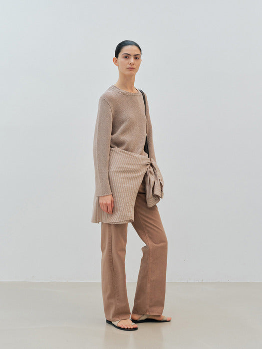 [moia] cotton dyed denim (mocha mousse)