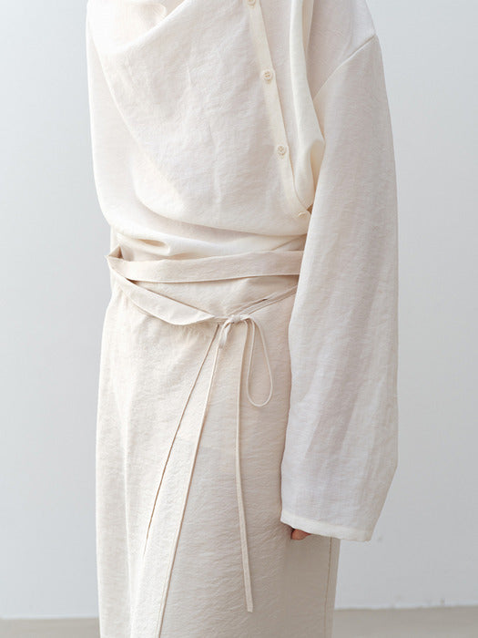 [moia] folded wrap skirt (ivory)