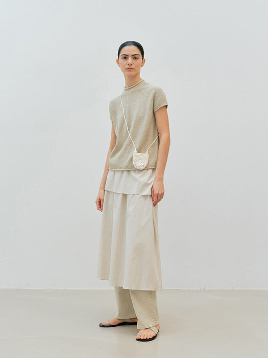 [moia] layered double skirt (beige)