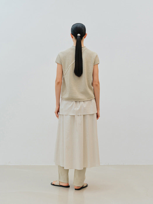 [moia] layered double skirt (beige)