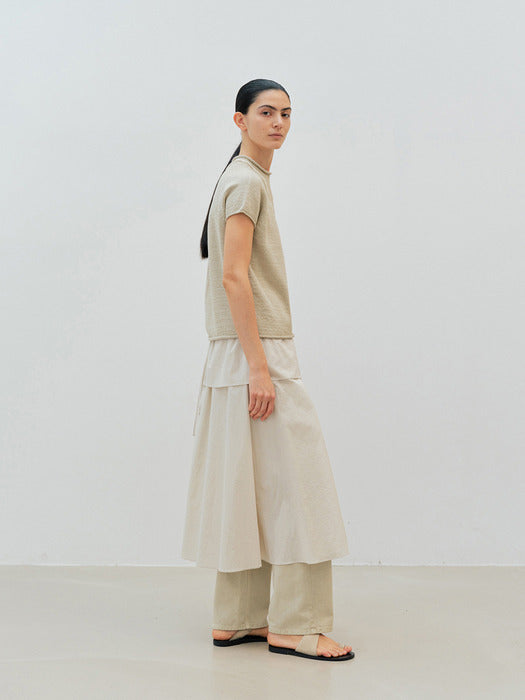 [moia] layered double skirt (beige)