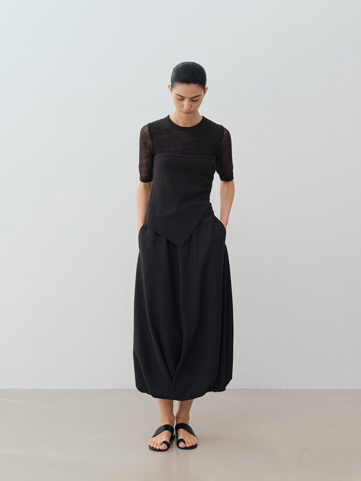 [moia] draped skirt (charcoal)