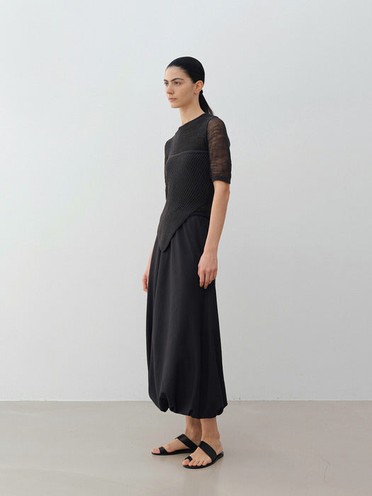 [moia] draped skirt (charcoal)