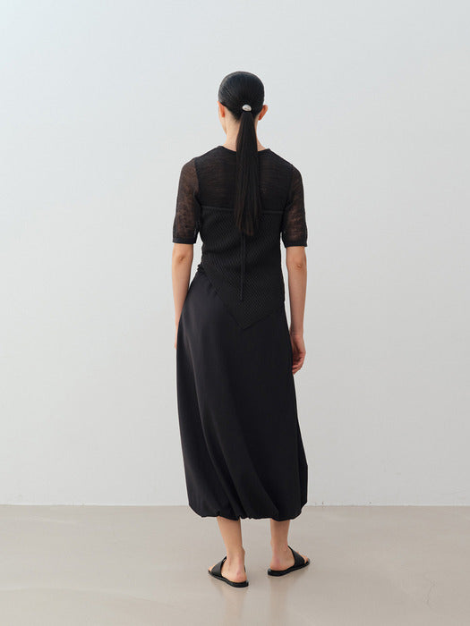 [moia] draped skirt (charcoal)