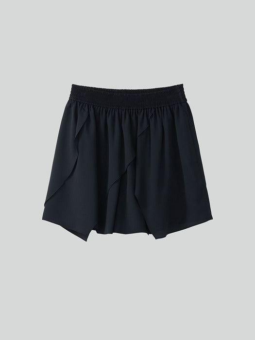 [recto] WRAP LAYERS BANDING SHORTS (BLACK)