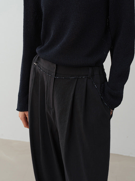 [moia] viscose linen pants (navy)