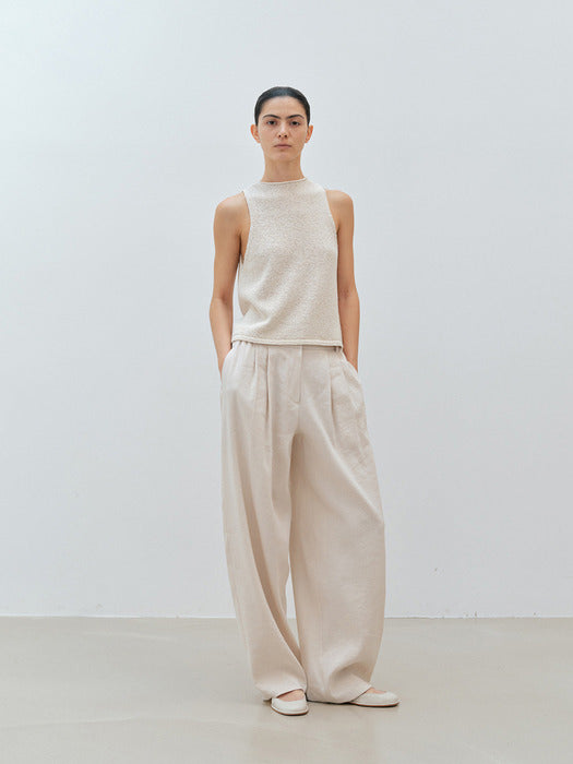 [moia] viscose linen pants (ecru)
