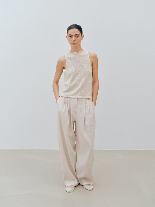 [moia] viscose linen pants (ecru)