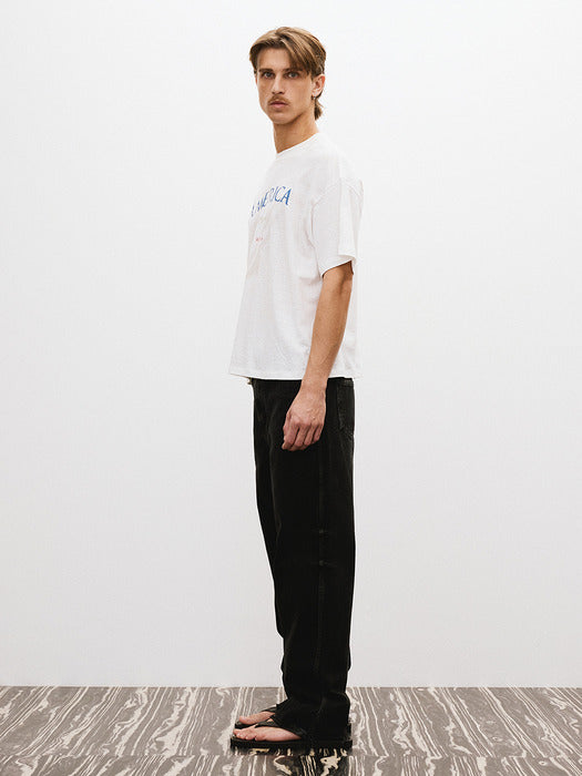 [recto] AMERICA 1992 LINEN BLEND T-SHIRT (OFF WHITE)
