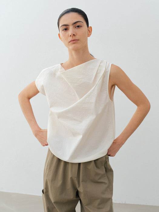 [moia] draped blouse (ivory)