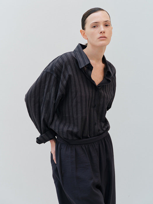 [moia] sheer ST shirt (black)
