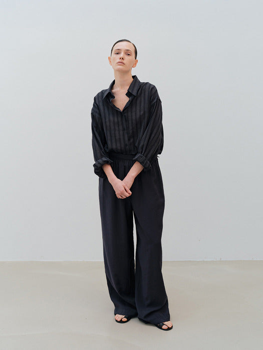 [moia] sheer ST shirt (black)