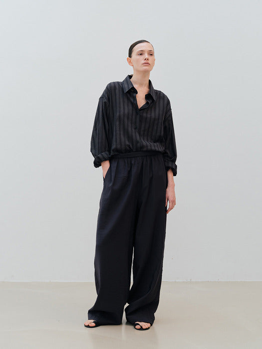 [moia] sheer ST shirt (black)