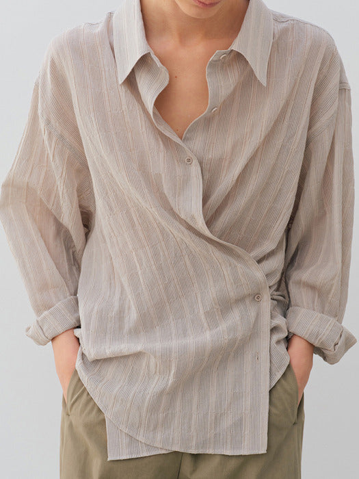 [moia] sheer ST shirt (sand beige)